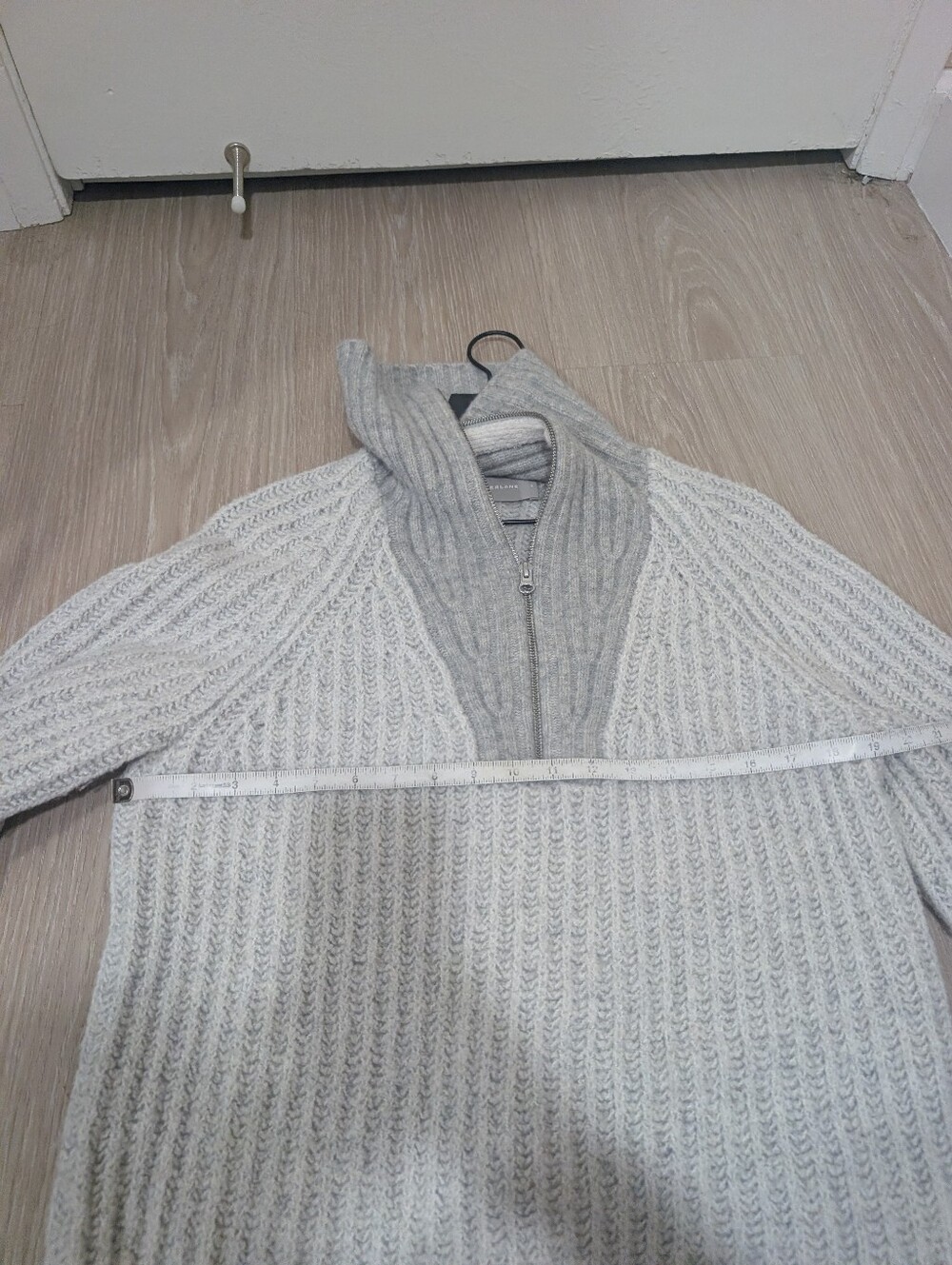 Everlane Grey Luxe Teddy Wool Oversized Half Zip Knit Sweater - Picture 12 of 16